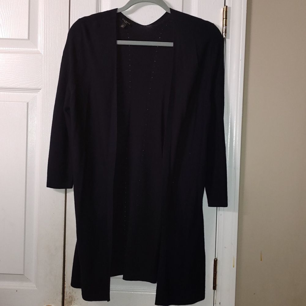 Talbots Petites  navy open front cardigan Spring light weight  Sz PL